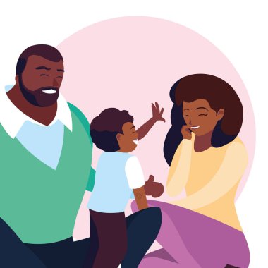 oğlu aile avatar karakteri ile afro anne