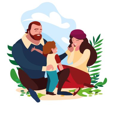 sahne doğal oğlu aile ile anne