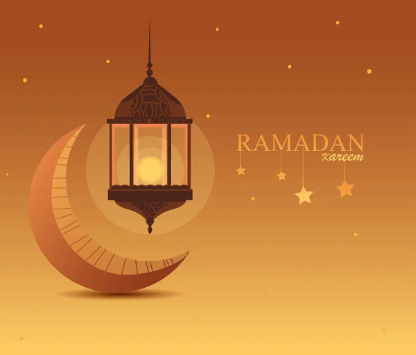 Lampe ramadan kareem suspendue traditionnelle — Image vectorielle