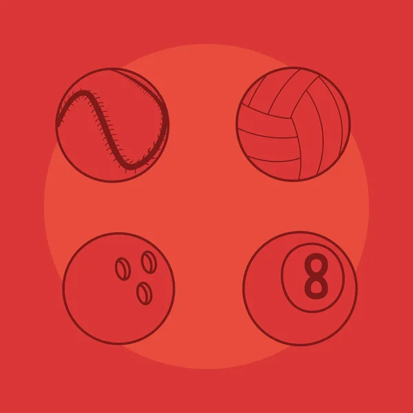 Attrezzature palline sportive — Vettoriale Stock