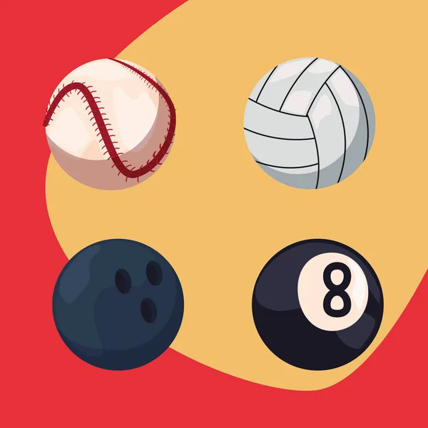 Attrezzature palline sportive — Vettoriale Stock