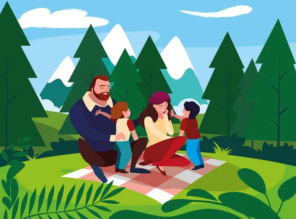 manzara doğal çocuk lu aile ile ebeveynler