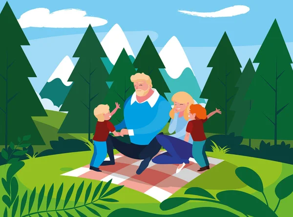 manzara doğal çocuk lu aile ile ebeveynler