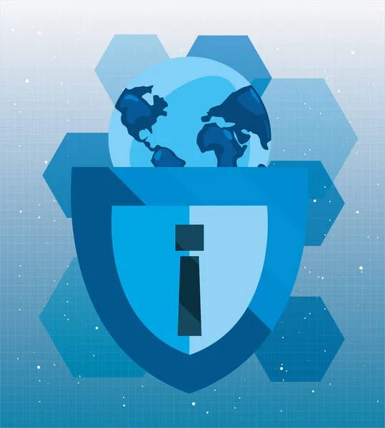 Ochrona danych w cyberbezpieczeństwie — Wektor stockowy