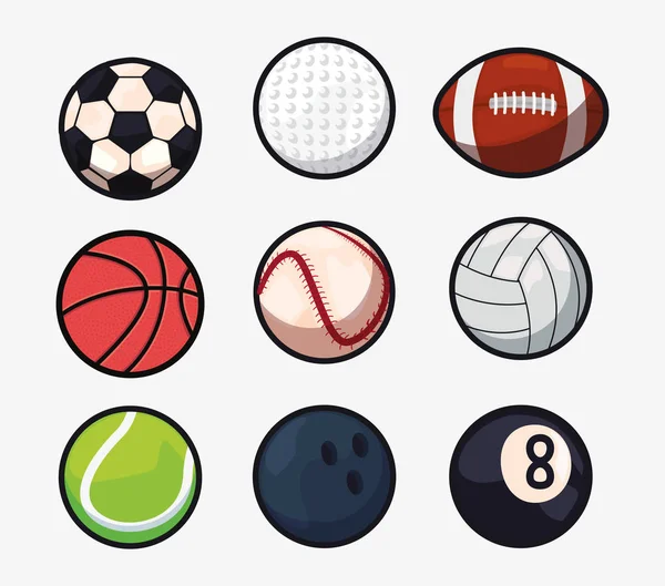 Sport balls equipment — Stock vektor