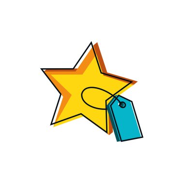 etiketi ticari ile sevimli yıldız