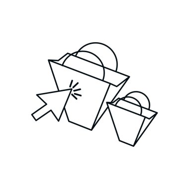 ok imleci ile alışveriş çantaları