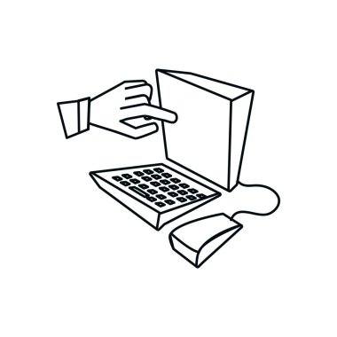 el yalıtılmış simge ile masaüstü bilgisayar