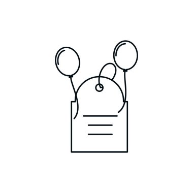 etiket ticari izole simgesi ile balonlar helyum