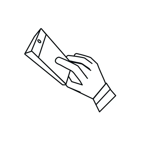 手与智能手机设备隔离图标 — 图库矢量图片