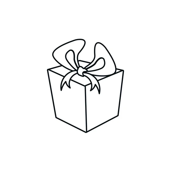 Gift box present isolated icon — Stock Vector