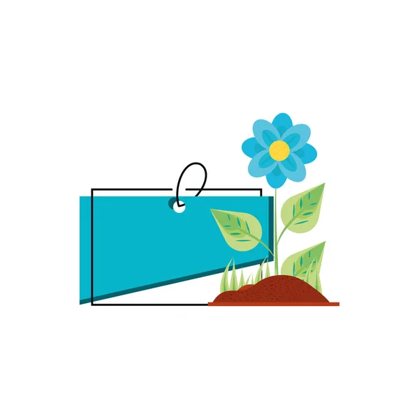 Flor natural com etiqueta comercial — Vetor de Stock