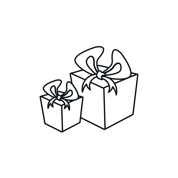 Geschenkboxen isoliertes Symbol — Stockvektor