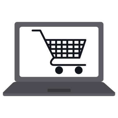 alışveriş sepeti ile dizüstü bilgisayar