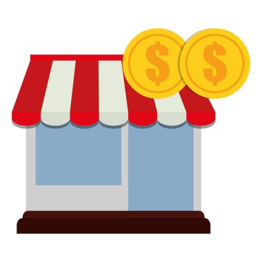 sikke para ile mağaza cephe binası