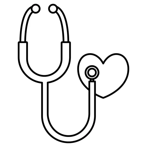 Hart hart met de stethoscoop — Stockvector