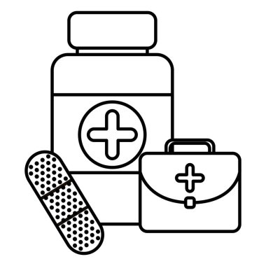 kiti ve kür bandı ile şişe ilaçlar