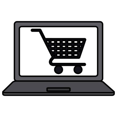 alışveriş sepeti ile dizüstü bilgisayar