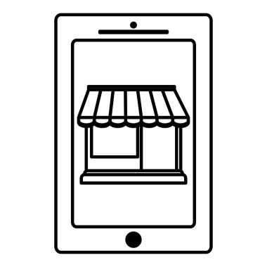 mağaza binası ile akıllı telefon cihazı