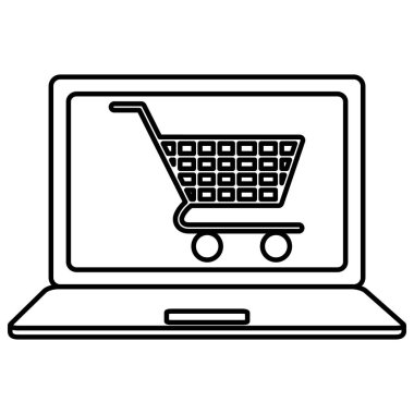 alışveriş sepeti ile dizüstü bilgisayar