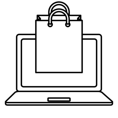 alışveriş çantalı dizüstü bilgisayar