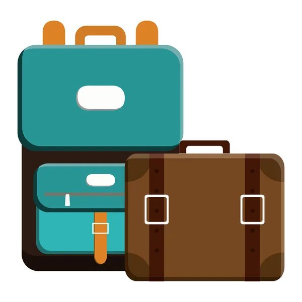 Koffers reis vakanties iconen — Stockvector