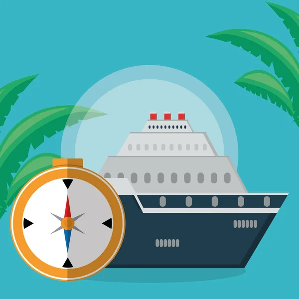 compass travel guide with cruise ship