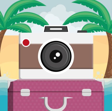 Bavul seyahat ile fotoğraf makinesi fotoğraf