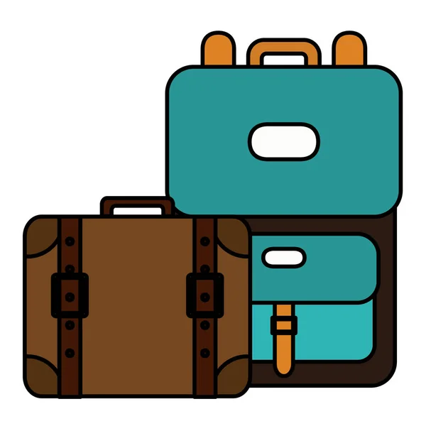 Bőröndök utazási vakáció ikonok — Stock Vector