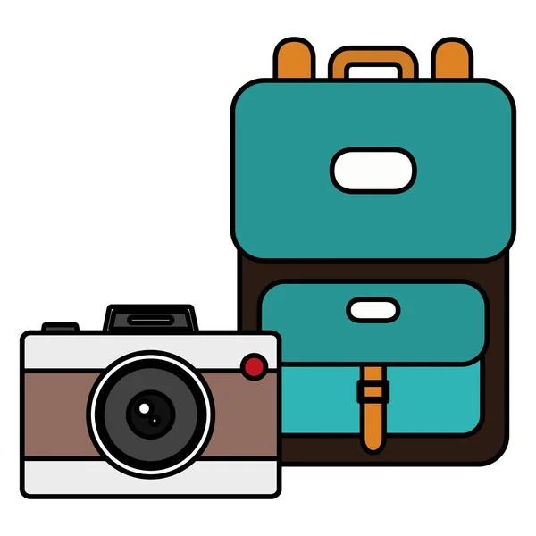 Walizka travel z aparatu fotograficznego — Wektor stockowy