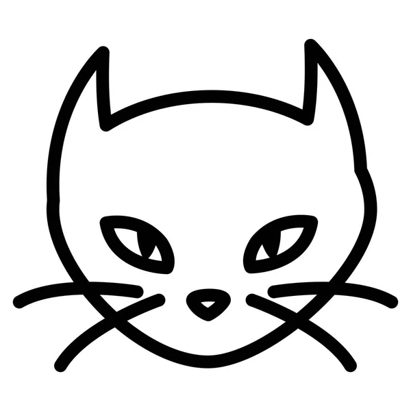 Halloween karakter kepala kucing hitam - Stok Vektor