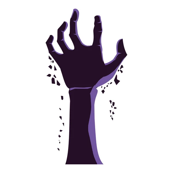 Icona di Halloween mano zombie — Vettoriale Stock