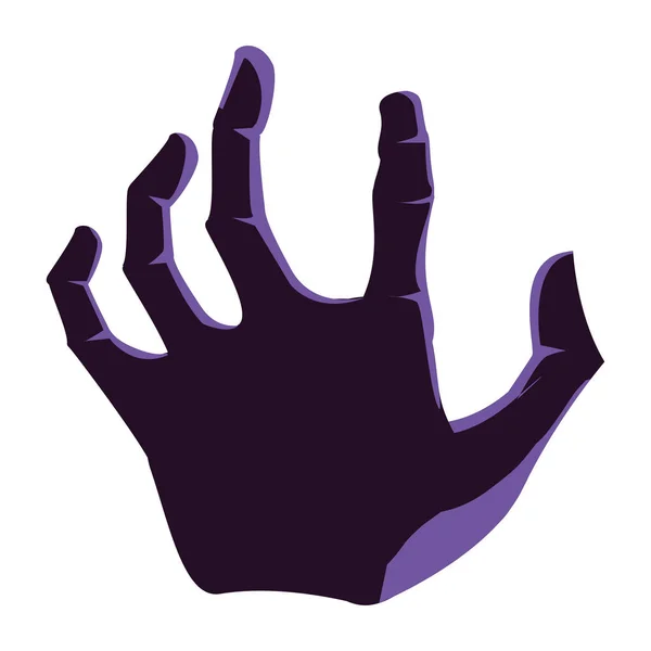 Zombie Hand Halloween-Ikone — Stockvektor