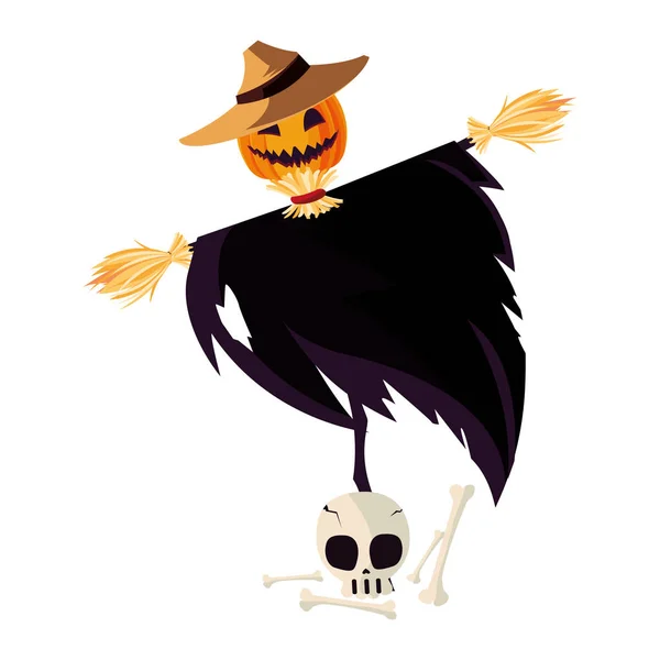 Halloween espantalho personagem ícone —  Vetores de Stock