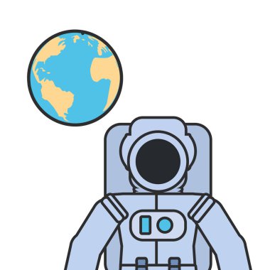 dünya gezegeni ile astronot takım elbise