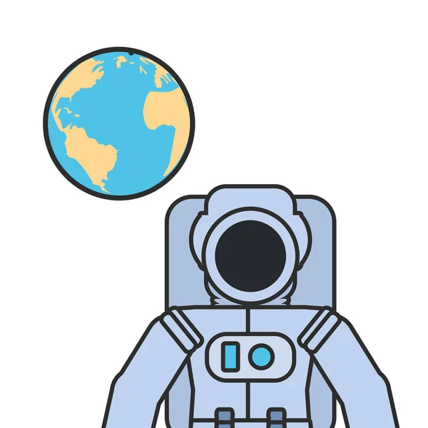 Astronaut suit with planet earth — Stock Vector