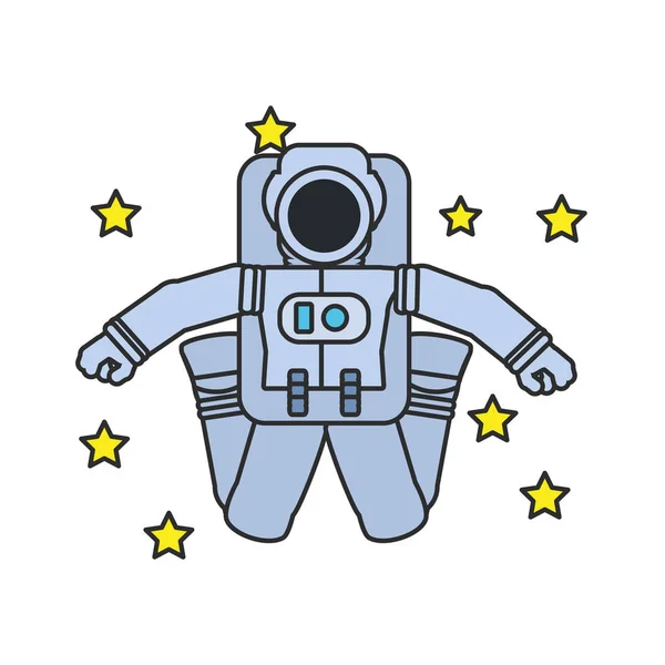 Yıldız seti ile astronot takım atlama — Stok Vektör