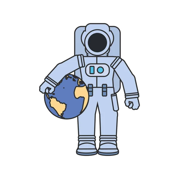 Astronaut suit with planet earth — Stock Vector