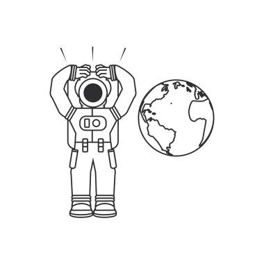 dünya gezegeni ile astronot takım elbise