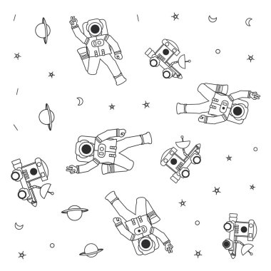 astronotlar takım elbiseli uzay kaşifler araba desen