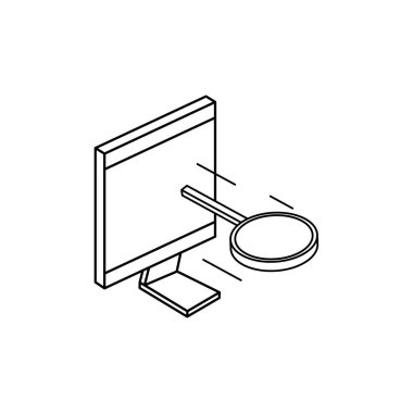 Büyüteç ile masaüstü bilgisayar