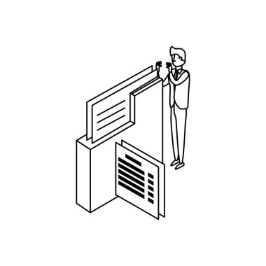 klasör belgeleri ile işadamı işçi