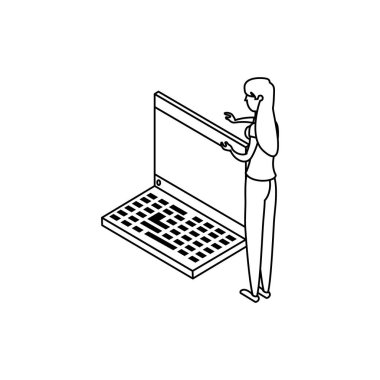 dizüstü bilgisayar ile iş kadını işçi