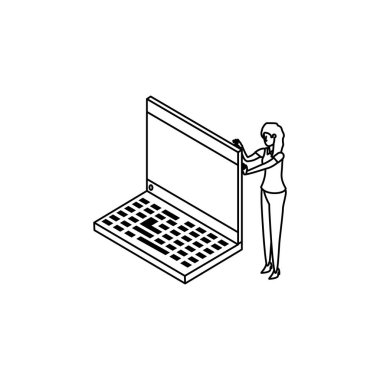 dizüstü bilgisayar ile iş kadını işçi