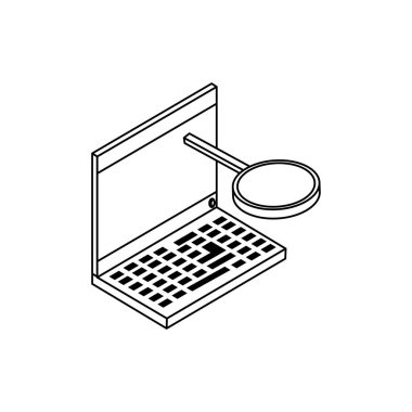 Büyüteç ile dizüstü bilgisayar