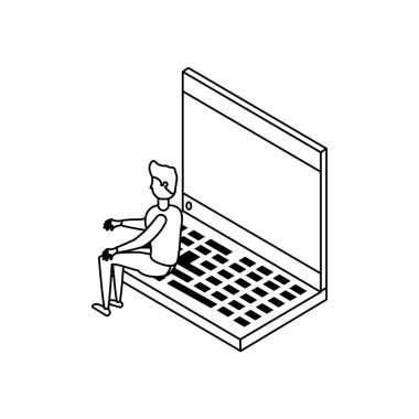 dizüstü bilgisayar ile işadamı işçi