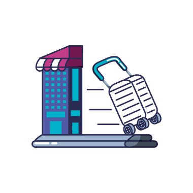 sepetli alışveriş ile mağaza binası