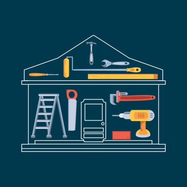 ev şeklinde set araçları inşaat ile çekiç