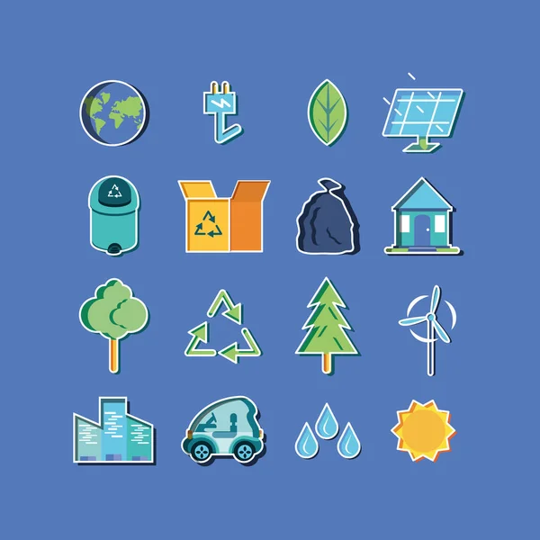 Eco friendly set icons — Stock Vector