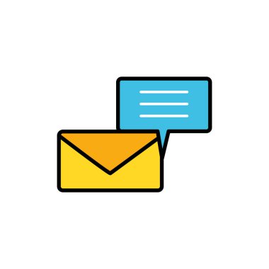 Zarf posta konuşma balonları ile